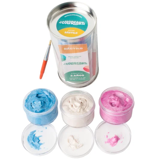 Colorearte Pintura Dáctilo Metalizada x 3