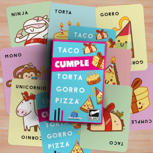 Juego De Cartas Taco Cumple Torta Gorro Pizza - Buro - Imagen 3